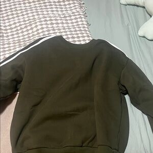 Men's Olive Green Sweater with White Stripe
